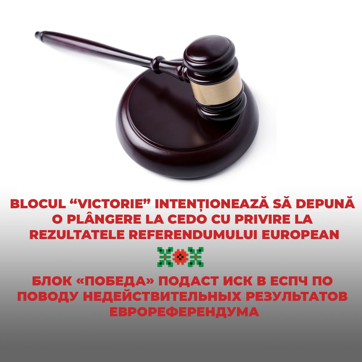 Blocul “Victorie” intenționează să depună o plângere la CEDO cu privire la rezultatele referendumului european